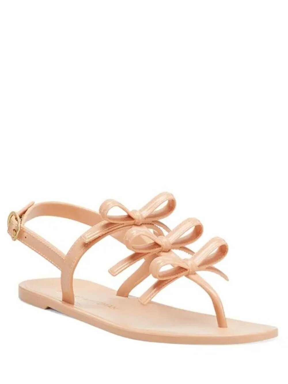 195$ Stuart Weitzman Felicity JELLY Thong Strap Sandals Size 8 US Beige Khaki